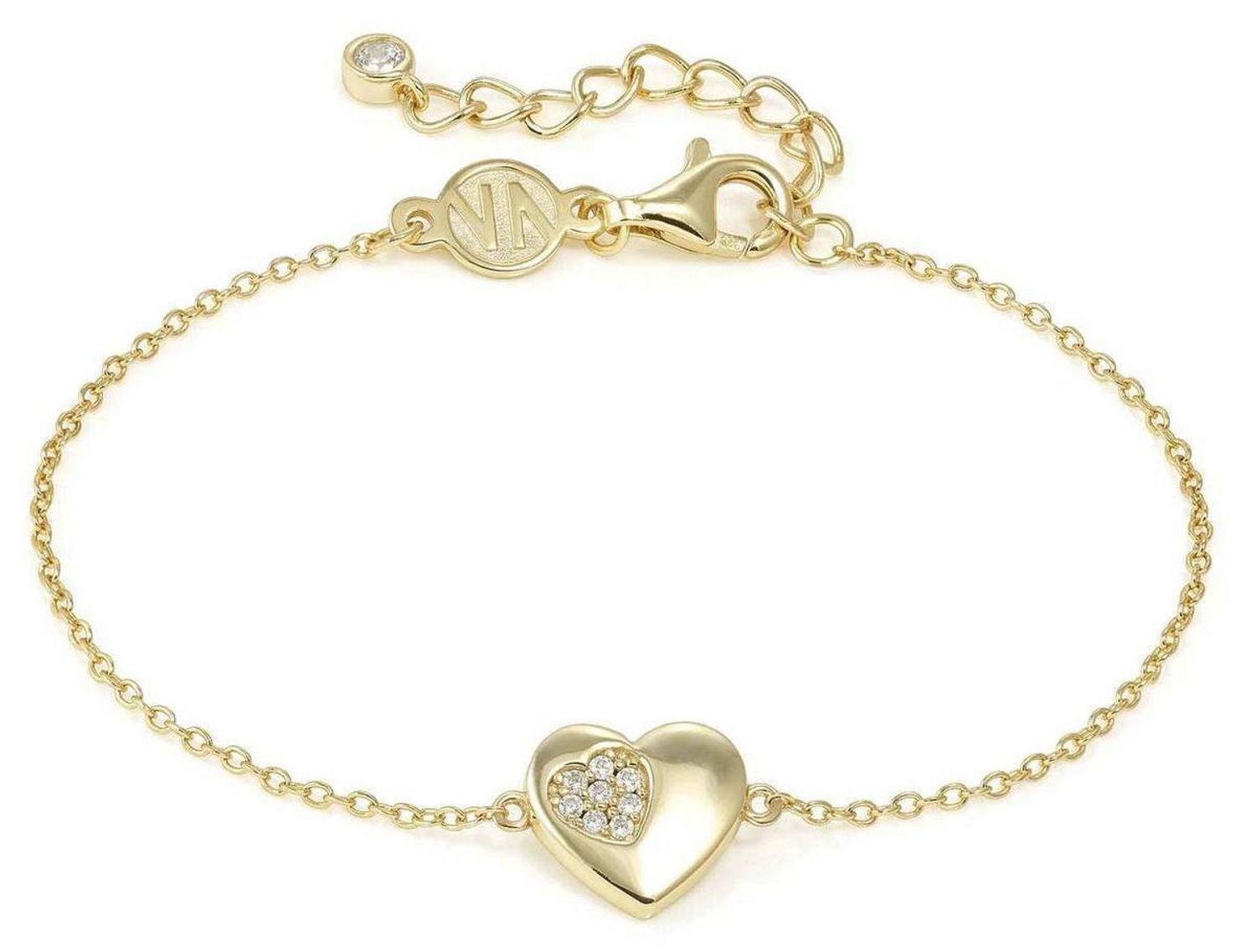 Bransoletka Nomination Italy Petit Sparkle 242300 006 – srebrna pozłacana z serduszkiem, cyrkonie.jpg